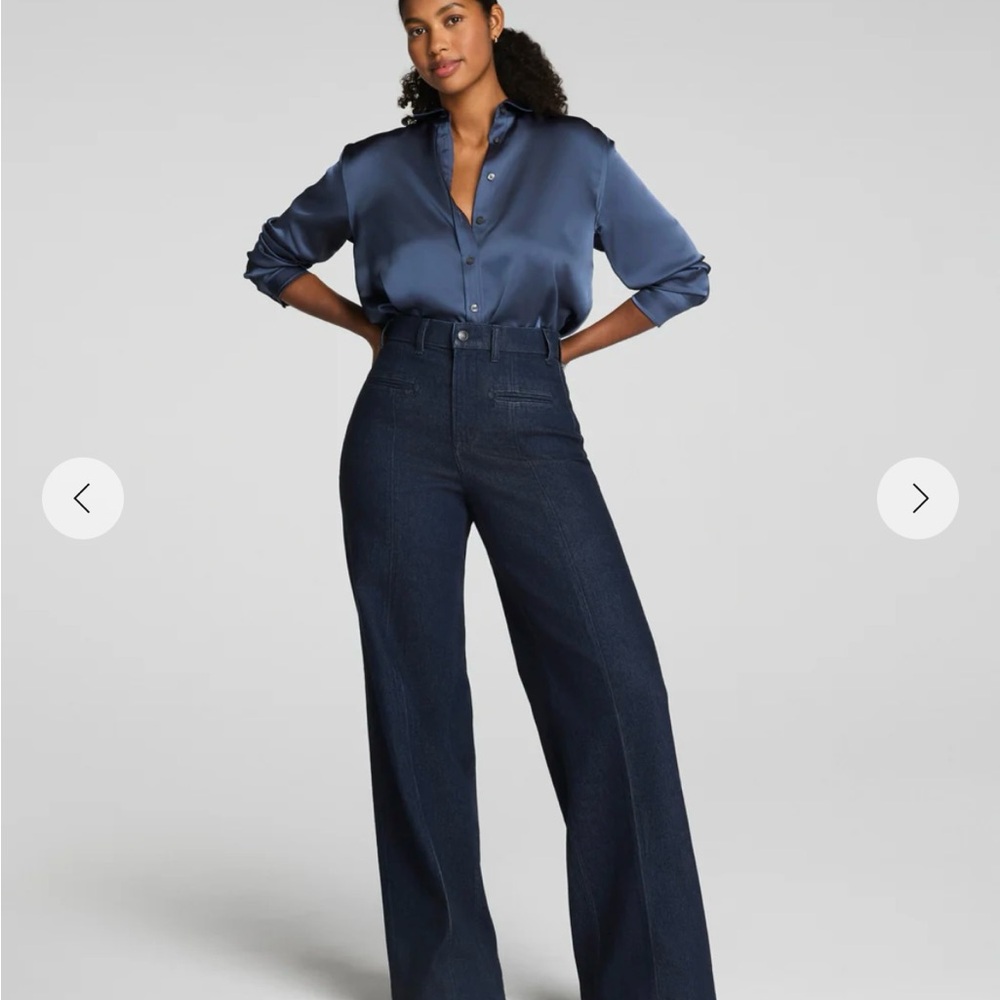 SPANX Navy Flare & Wide Leg Jeans